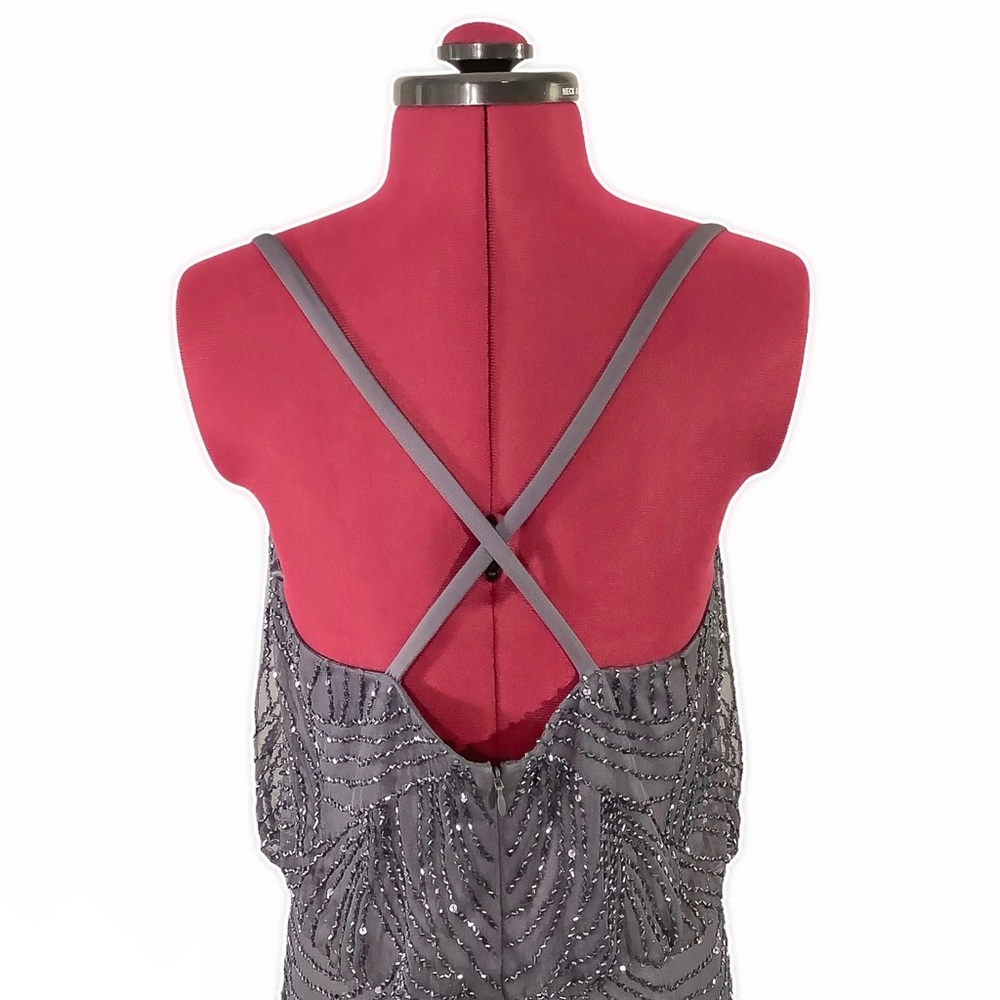 🎉HP🎉 💎ADRIANNA PAPELL Purple Embellished Gown - Picture 7 of 11